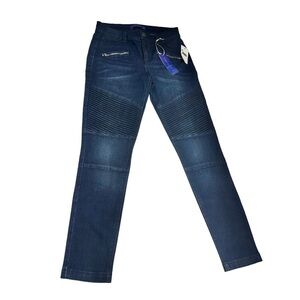 NWT Sapphire Ink Moto Skinny Jeans Dark wash K6